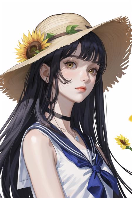 01818-3794328853-portrait,upper_body,three-quarter view,1girl,hat,flower,sunflower,solo,long hair,dress,looking at viewer,straw hat,jewelry,petal.png